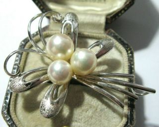Vintage Sterling Silver & Real Cultured Pearl Pendant / Pin Brooch