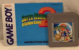 Mario Land 2: 6 Golden Coins Authentic Gameboy 1992 Vintage Game