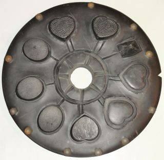 Vintage 9” Rubber Spin Casting Mold Heart & Oval Shaped Pill Or Snuff Boxes