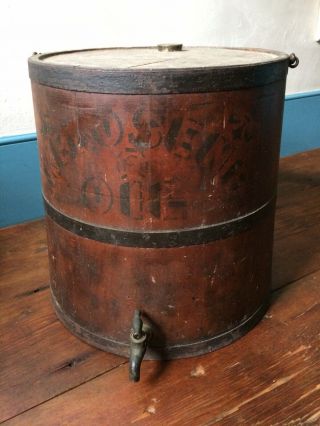 Antique Primitive Kerosene Oil Wood Can Impervious Package Co