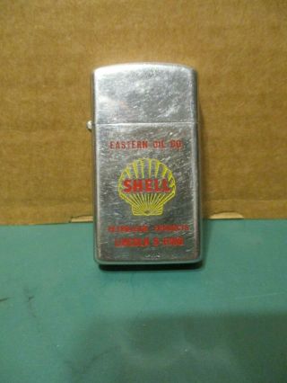 Zippo 1967 Slim Line Advertising From Shell Pertoleum Products Eastern Oil Co.