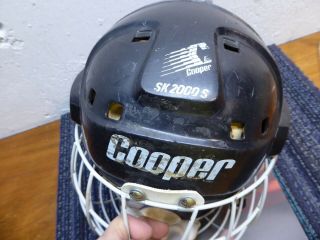 VTG Vintage Black Cooper SK 2000 S Hockey Helmet with Cage FM300 Needs Cleaning 2