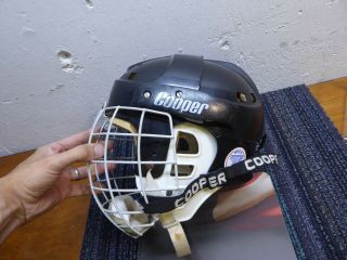 VTG Vintage Black Cooper SK 2000 S Hockey Helmet with Cage FM300 Needs Cleaning 3
