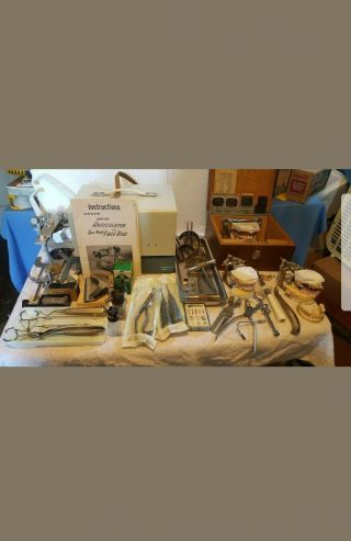Vintage Antique Dental Dentist Tools And Equipment & Denture Displays & Tools