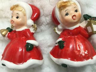 Vintage Christmas Angels Caroling Porcelain Figurines Japan