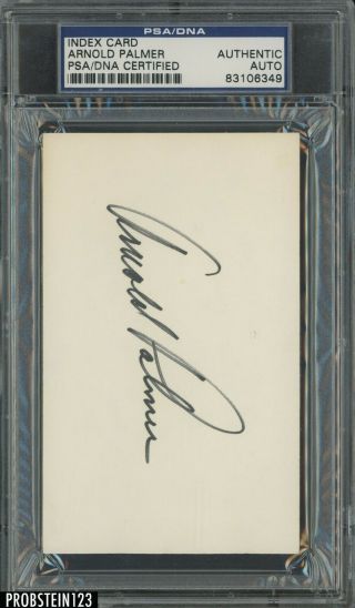 Arnold Palmer Golf Signed Index Card Auto Autograph Psa/dna