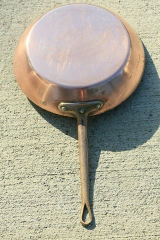 Antique French Copper Frying Pan Saucepan Tin Lined 10.  6inch 1.  2kg/2.  6lbs