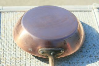 Antique French Copper Frying Pan Saucepan Tin Lined 10.  6inch 1.  2kg/2.  6lbs 2
