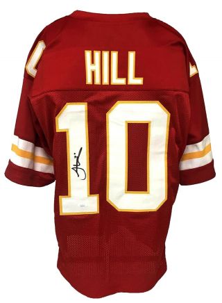 Tyreek Hill Autographed Pro Style Red Jersey Jsa Authenticated