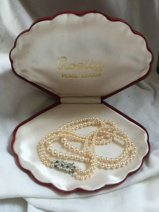 Vintage Rosita 2 Strand Graduated Faux Pearl Necklace Box