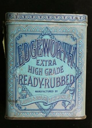Empty Vintage Tobacco Tin Edgeworth Ready Rubbed