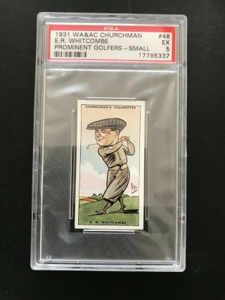 1931 Churchman Prominent Golfers - Small: E R Whitcombe 48 Psa Grade 5
