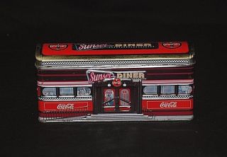 Vintage Style Advertising Coca Cola Coke The Sunset Diner Box Tin Removable Lid