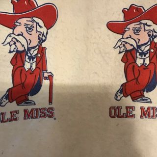 Large Vintage Ole Miss Rebels Colonel Reb Blanket 73 x 89 Made in USA 3