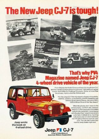 1976 Jeep Cj - 7 Cj7 Renegade Advertisement Print Art Car Ad K88