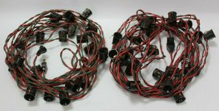 Vintage Gilbert 24 Light C - 9 Christmas Light String Cords & Sockets - No Bulbs
