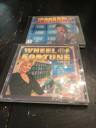Jeopardy Pc,  1995 & Wheel Of Fortune 1998 Vintage Retro Pc Computer Games