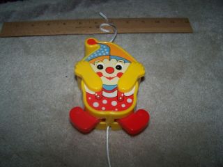 Crib Toy Clown/movable Eyes Pull String Vintage " Plays Its A Small World "