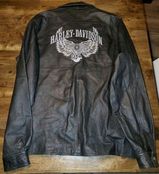 Vintage Harley Davidson 100 Real Leather Motorcycle Jacket Mens Medium