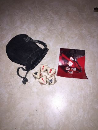 Marlboro Poker Dice Game 1990 Airplane Travel Carrying Leather Bag Pouch Fun 3