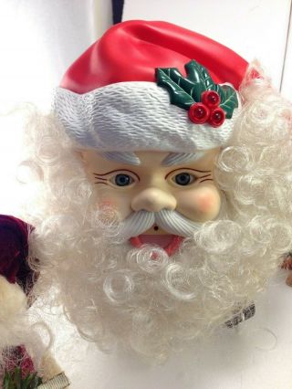 Vintage Telco Santa Claus Head Face Music Talking Door/wall W/motion Sensor