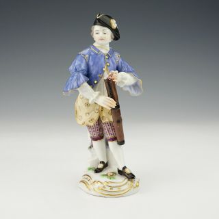 Antique Meissen Dresden Porcelain Oboe Player Figurine - But Lovely