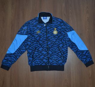 Inter Milan Vintage Football Jacket Track Top Umbro Sz M