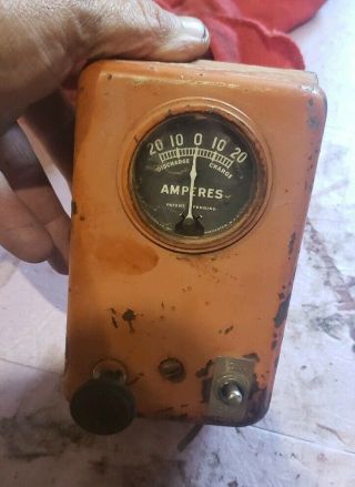 Vintage Allis Chalmers B Farm Tractor Ampmeter Gauge Switch Box Ac C