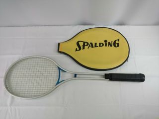 Vtg Pro 100 4 5/8 M Tennis Racket Racquet With Spalding Cover Sports Equipment