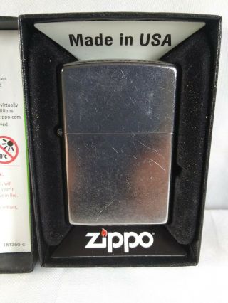 Zippo Lighter 207 Regular Street Chrome Pre - Owned With Package