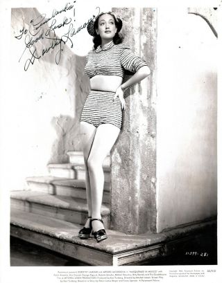 Exotic American Actress Dorothy Lamour,  Signed Vintage Studio Pin - Up Photo.