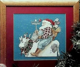 Vintage La Christmas Prairie Santa Cow Cross Stitch Chart Sandi Gore Evans