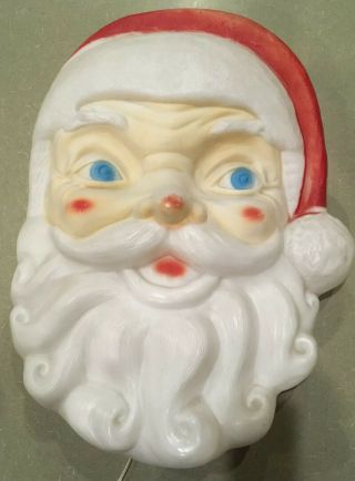 Vintage Empire 1968 Santa Hanging Head Face Blow Mold 24”