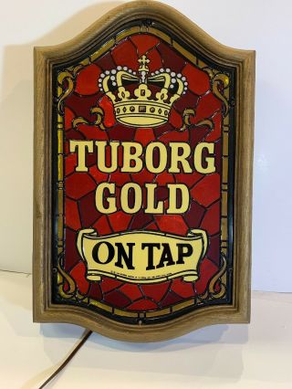 Tuborg Beer Vintage 19” Light Up Sign Brewery Bar Advertisement