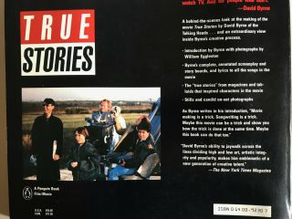 Vintage 1986 David Byrne TRUE STORIES Book Near Talking Heads 2