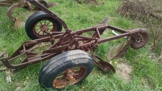 John Deere 2 Bottom Antique Tractor Plow farmall Allis drag trailer 3
