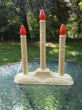 Vintage Christmas 3 Light Dripping Candle Window Candelabra Holiday Decor