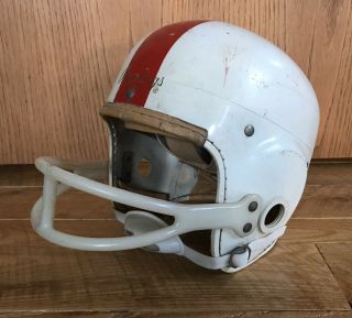 Vintage Rawlings Football Helmet Red Striped Th15 L Youth - Joe Kuharich Model
