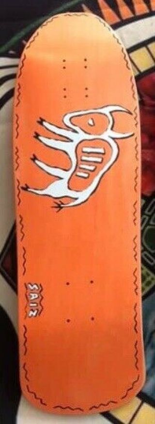 Nos Full Size Powell Peralta Steve Saiz " Buffalo " Skateboard Deck Orange Stain