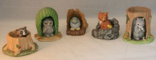 Vintage Woodland Surprises By Jacqueline B Smith Hand Painted Figurines Set Of 5