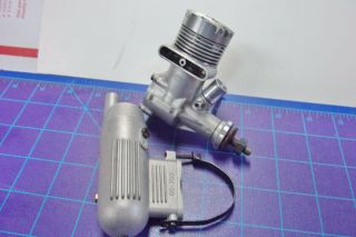 Vintage - Os Max - S.  35 Control Line Model Airplane Engine With Muffler Good Stunt