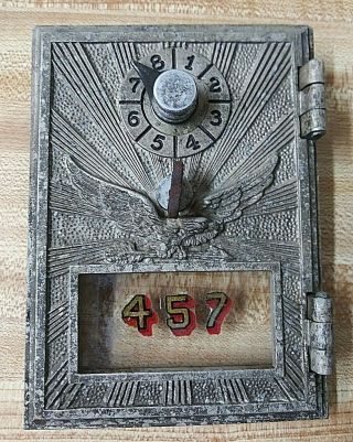 Vintage Post Office Box Door War Eagle Emblem - Non - Functional - Decorative Only