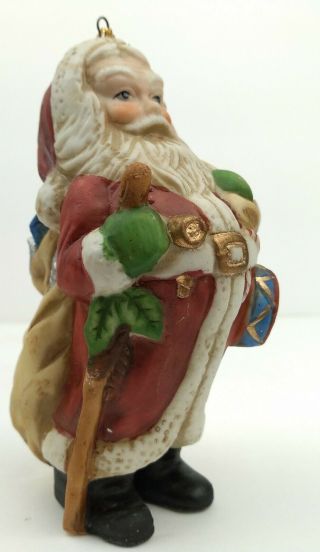 Vintage Silvestri Ceramic Santa Claus Christmas Tree Ornament 4 "