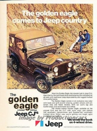1977 Jeep Cj - 5 Cj - 7 Golden Eagle Advertisement Print Art Car Ad J826