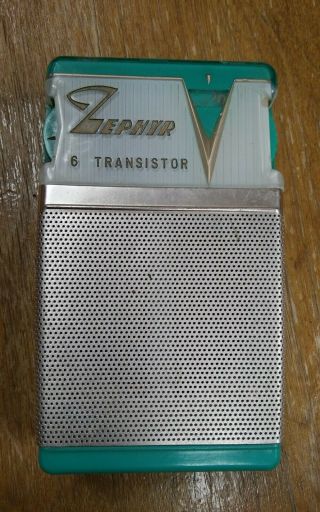 Vintage Zephyr 6 Transistor Radio Leather Case Color