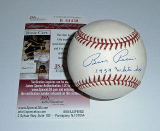 Billy Pierce Signed Al Baseball W/ 1959 White Sox Auto Jsa Autographed Bill