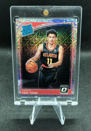 2018 - 19 Donruss Optic Choice Trae Young Mojo Silver Prizm Rc Rated Rookie