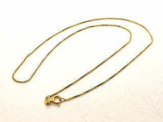 Vintage Gold Washed Sterling Silver Or Vermeil 18 Inch Box Chain 2.  70 Grams 2