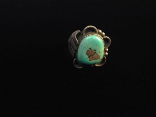 Vintage Southwestern Native Sterling Silver 925 Turquoise Ring Size 8