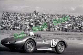 1960 Sports Car Racing Photo Negative Augie Pabst Scarab Ford Vs Ferrari Era